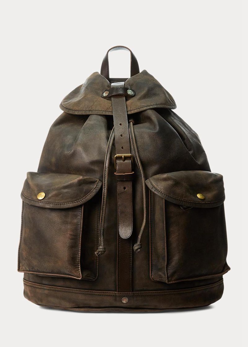 RRL バッグ レディース ブラウン レザー Rucksack HPAEC9823